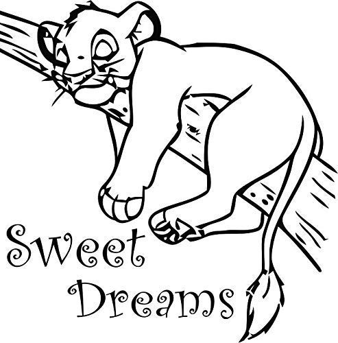 Disney The Lion King Simba Baby Nursery Wall Decals - Sweet Dreams Vinyl Stickers (20x20 inch) for Kids' Bedroom Decor, Sleep Time Theme