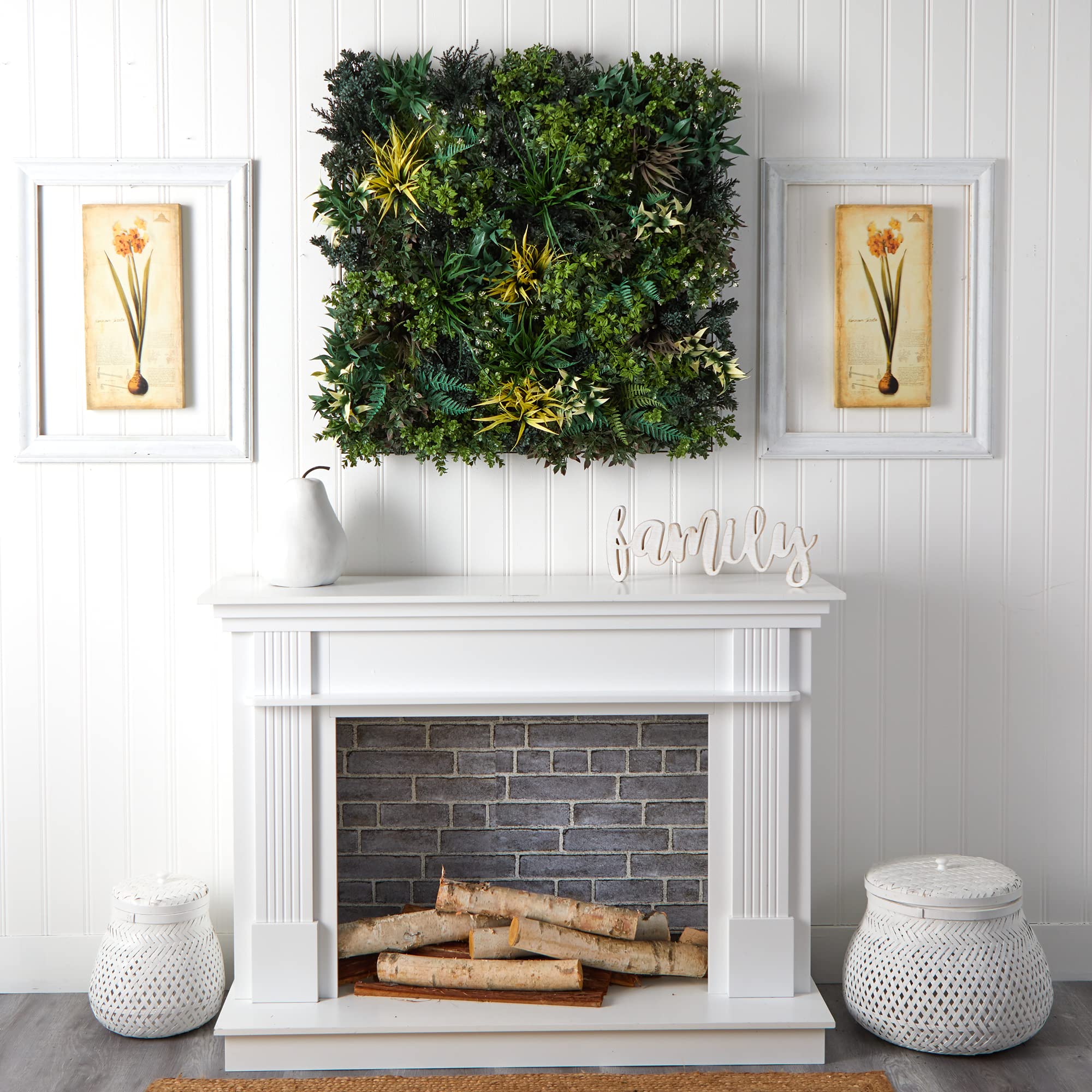 Nearly Natural 3ft x 3ft UV Resistant Artificial Green Wall Panel with Realistic Ferns - Perfect for Indoor & Outdoor Home Decor, Office Spaces, and Privacy Screening