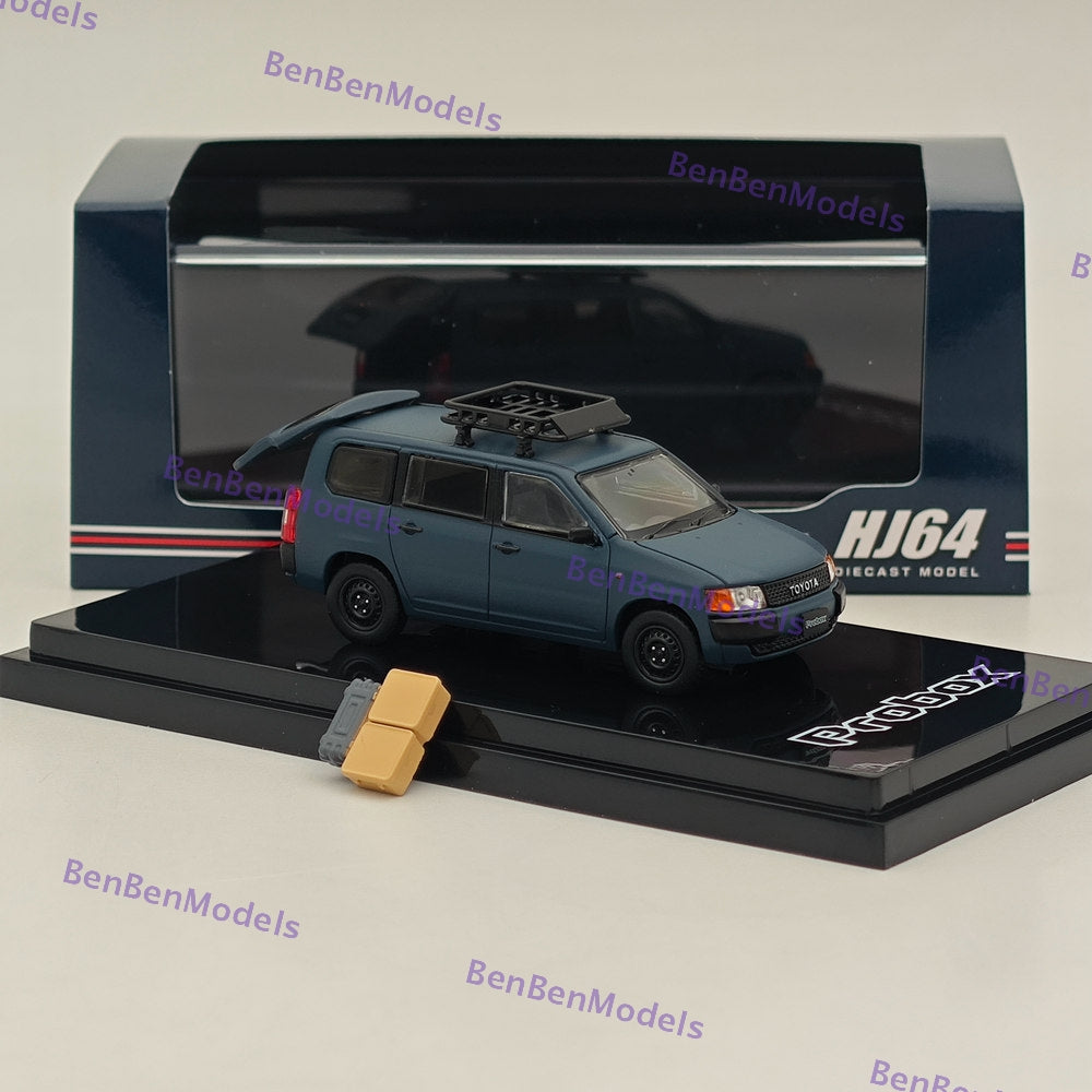 1/64 Scale Hobby Japan Toyota Probox Customized Version Matte Blue Diecast Model Car HJ643062BL - Perfect for Collectors, Display, and Toy Car Enthusiasts