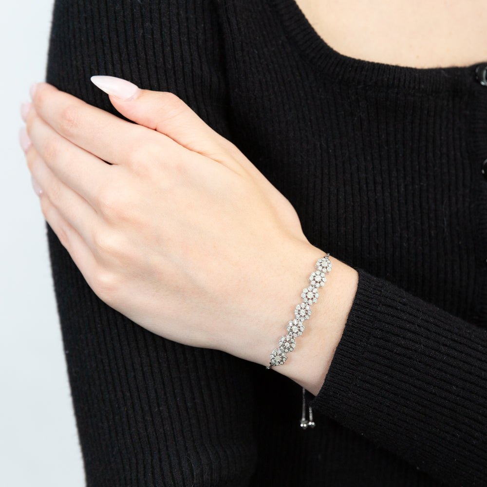 1/2 Carat Diamond Bracelet in Sterling Silver - Elegant Tennis Bracelet for Women, Perfect Gift for Anniversary, Birthday & Special Occasions