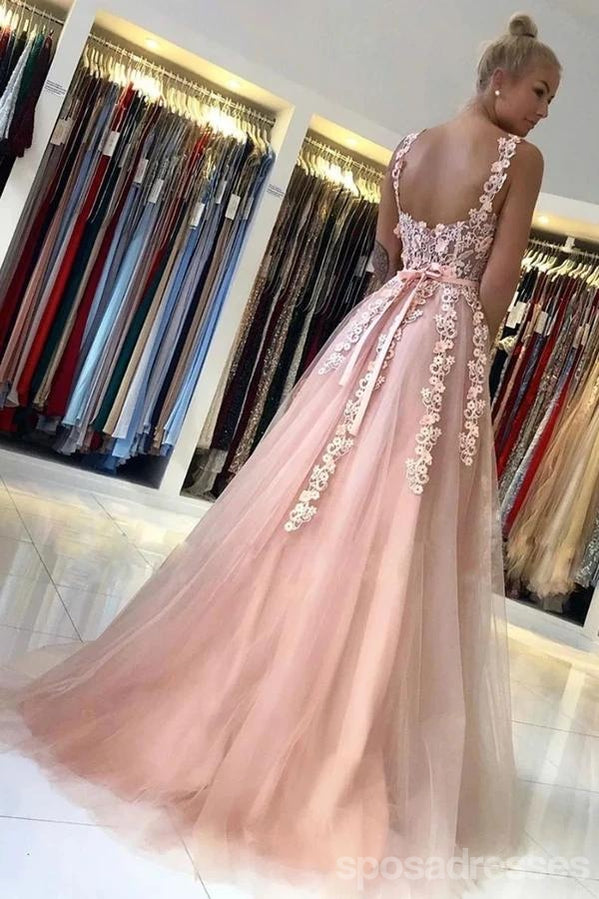 Floral Pink A-Line See-Through Long Prom Dresses for Women – Elegant Formal Evening Gowns for Homecoming, Ball, Party & Special Occasions