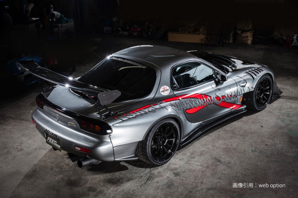1:18 Scale Mazda RX-7 FD3S FEED Afflux GT3 Diecast Model Car - Gun Metallic Finish - Collectible Racing Replica for Display & Racing Enthusiasts - Perfect for Home Office Decor, Car Shows & Gift Giving