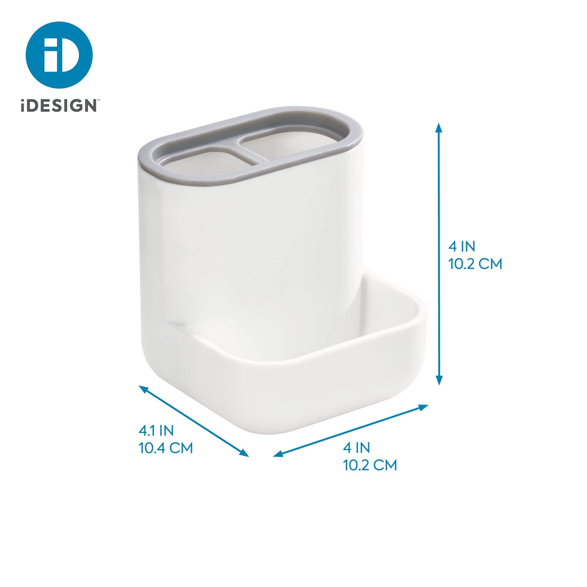 iDesign Cade Bathroom Countertop - White & Gray for Vanities & Desks