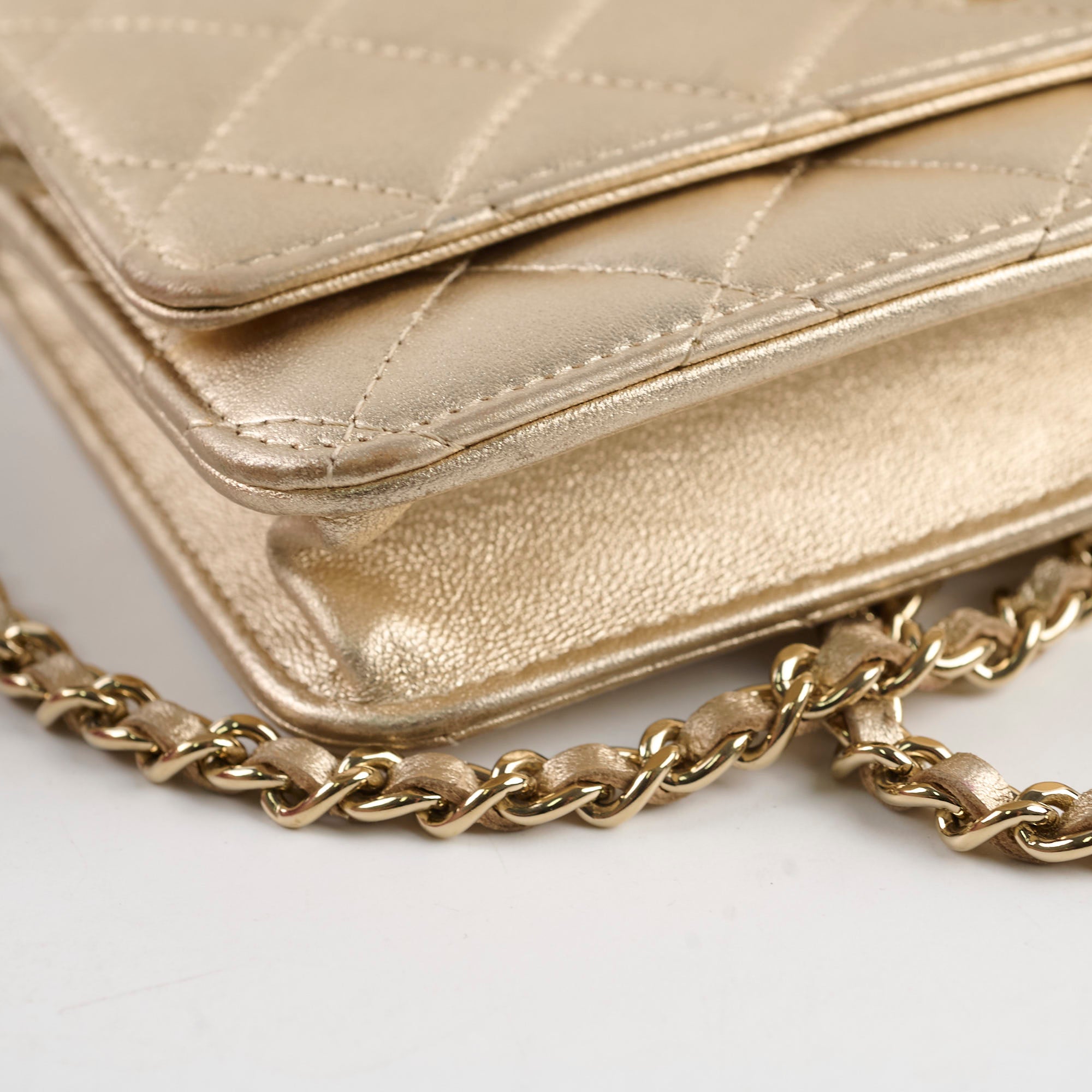 Chanel Metallic Wallet On Chain Gold - Luxury Crossbody Bag for Women, Perfect for Parties, Date Nights & Special Occasions