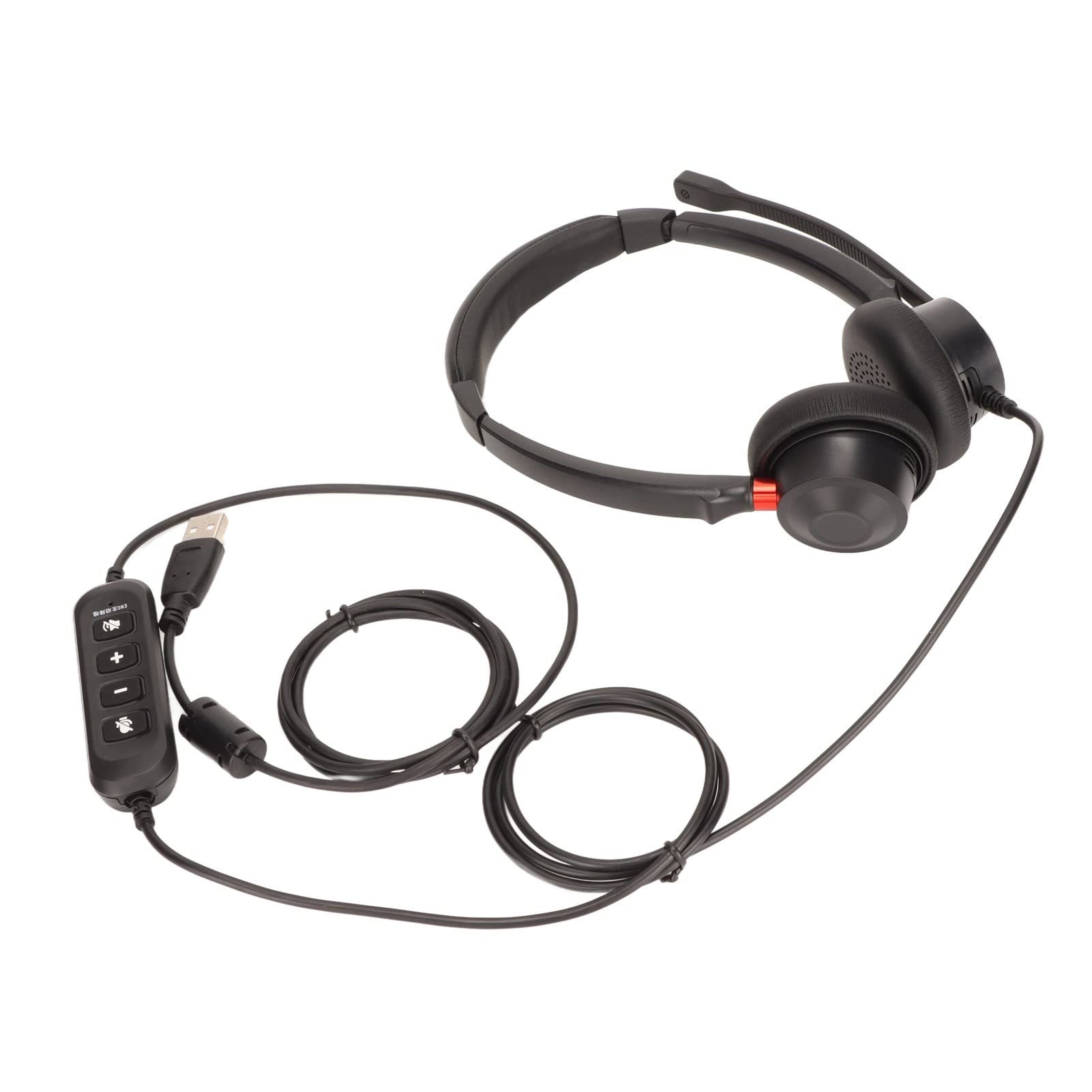 Premium USB Business Headset with Dual Ear ENC Active Noise Reduction & Volume Control - Ideal for Office Calls, Customer Service, and Remote Work