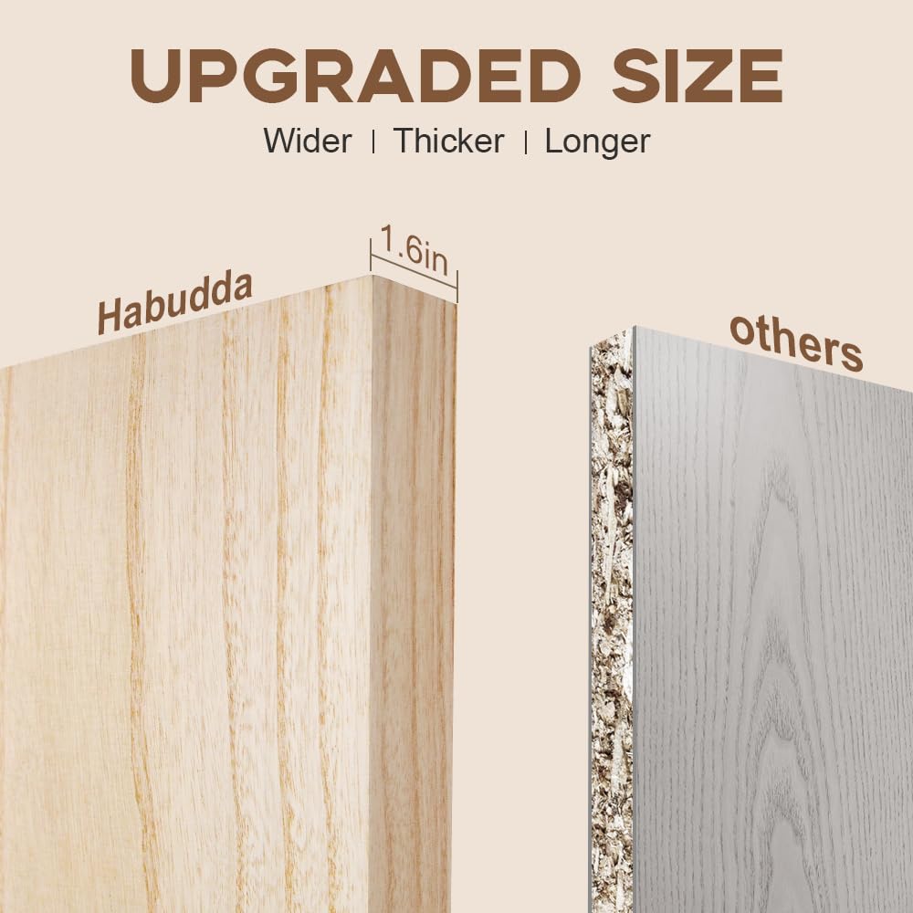Habudda Floating Shelves Set of 2 - 30 Inch Rustic Wood Wall Shelves for Bathroom, Bedroom & Kitchen - Solid Wood Bookshelf with Invisible Brackets - Natural Varnished Home Decor for Plants, Photos & Display (Perfect for Small Space Organization & Stylish Home Decor)