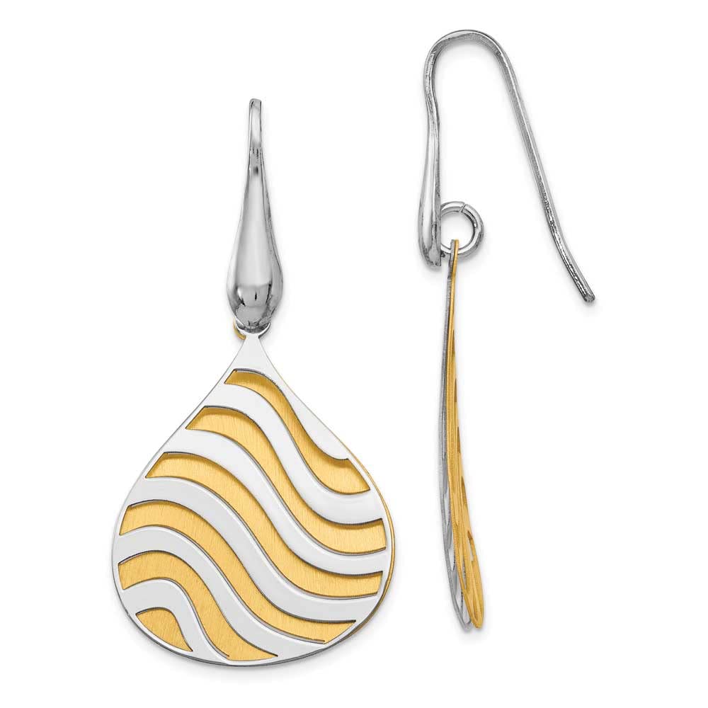 Sterling Silver Gold-Plated Dangle Earrings for Women - Elegant Polished & Matte Finish Drop Earrings - Perfect for Parties, Weddings & Everyday Wear