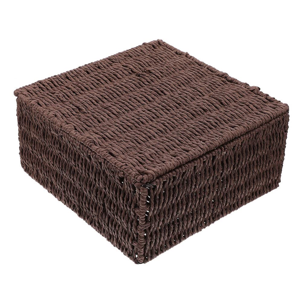 FOMIYES Woven Storage Baskets - Set of 3 Rattan Organizer Bins with Flip Lids for Kids Toys, Socks & Home Organization | Perfect for Nursery, Playroom & Closet Storage (Natural, Medium Size)