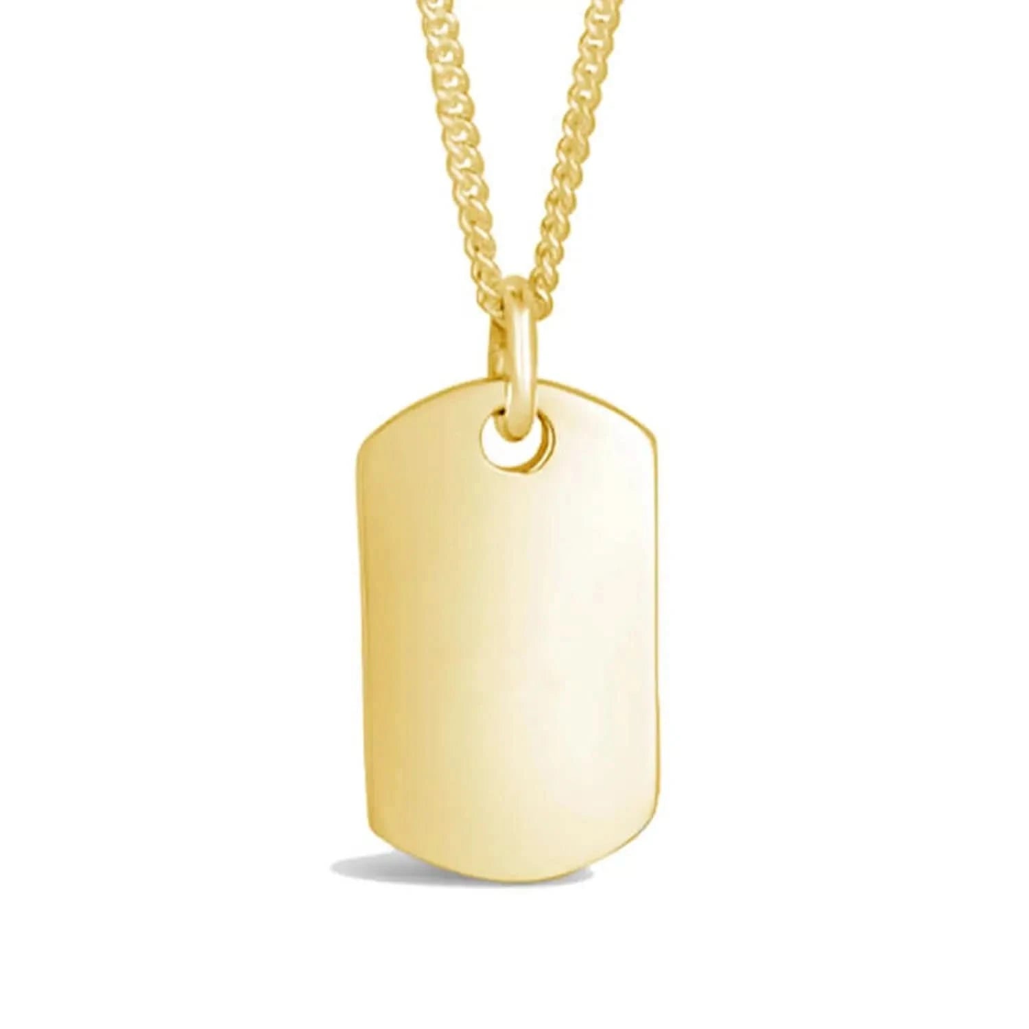 Men's XL Gold Dog Tag Necklace - Personalized Engraving - Perfect for Military, Gifts & Everyday Wear