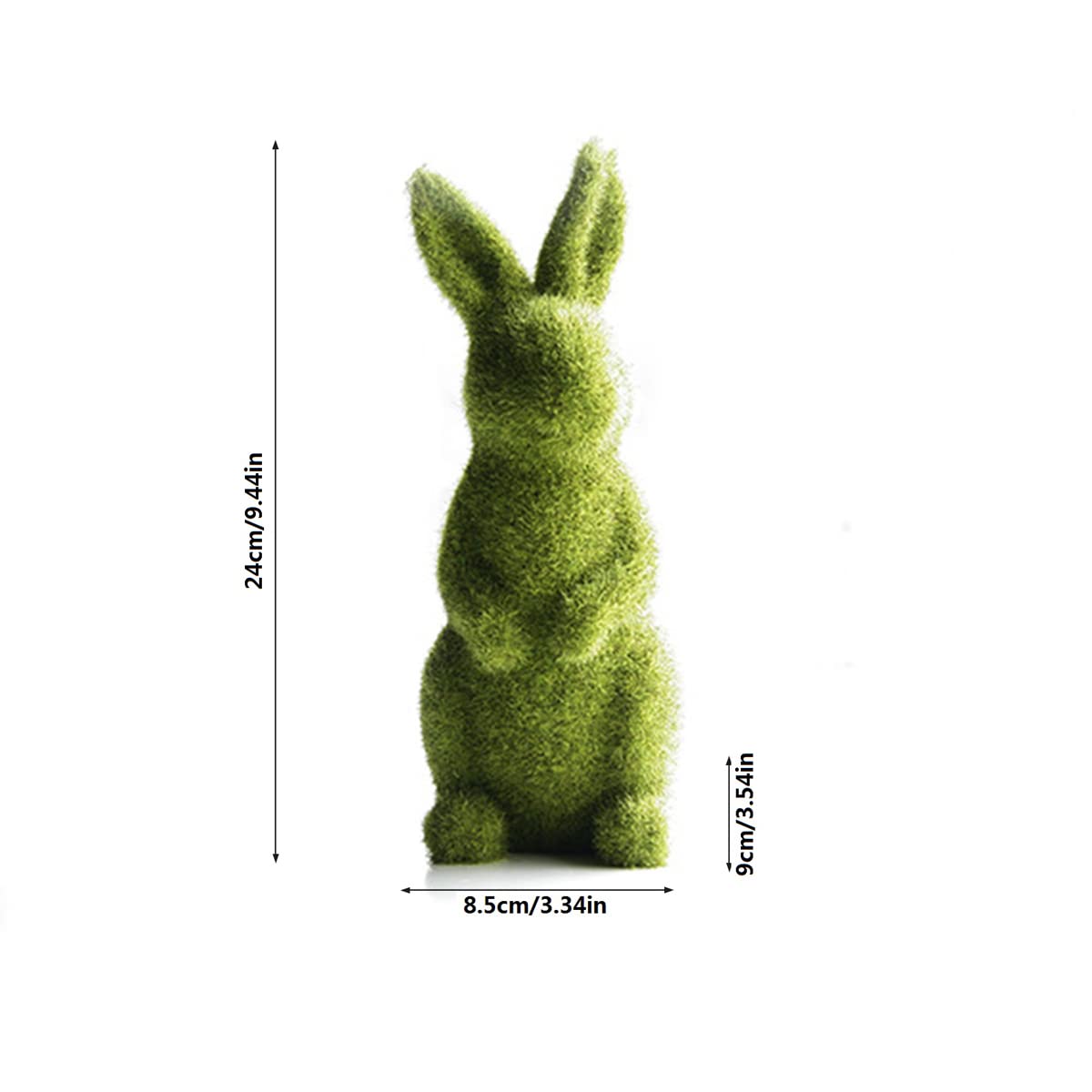 Artificial Moss Bunny Figurine - Easter Spring Garden Decor, Standing Medium Rabbit Statue for Yard, Home & Party Decoration | Perfect for Easter Gifts, Table Centerpieces & Outdoor Decor