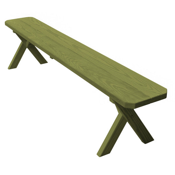 Yellow Pine Picnic Cross-Leg Bench - 5ft, 6ft, 8ft Sizes - Perfect for Outdoor Dining, Camping & Backyard Gatherings