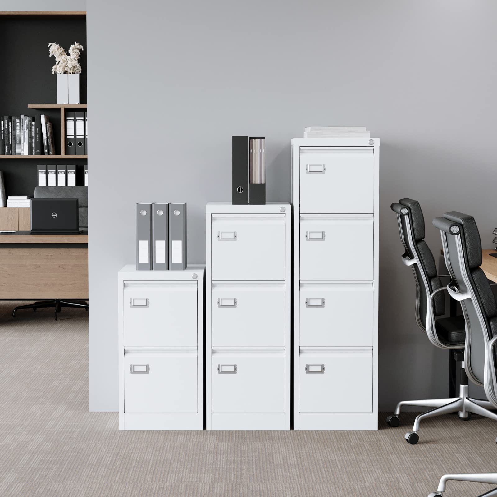 3-Drawer Metal Vertical File Storage Cabinet with Lock - 18