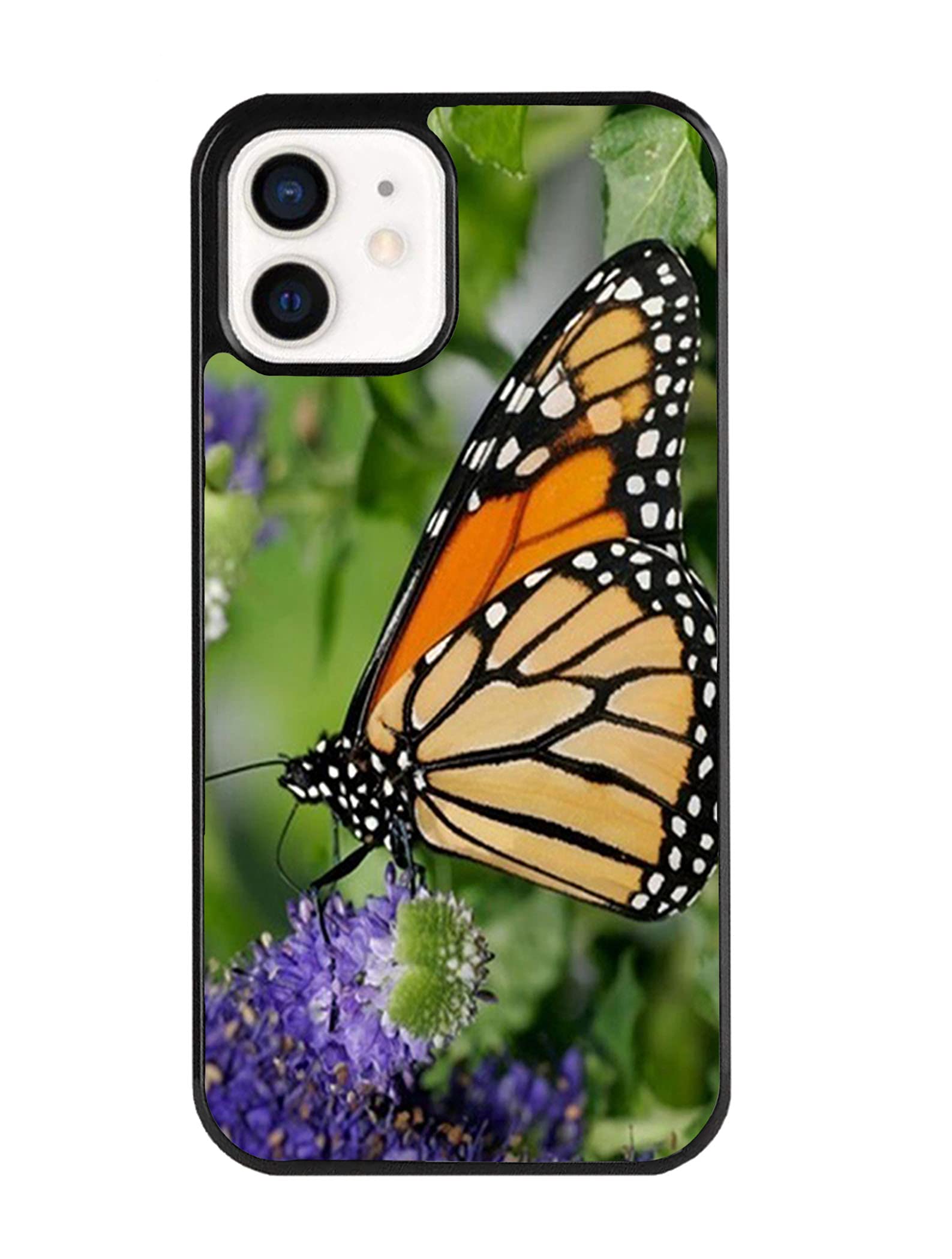 Monarch Butterfly iPhone 12 Case - Shock Absorbent TPU Protective Cover with Animal Print Design - Perfect for Everyday Use, Outdoor Activities & Travel Protection