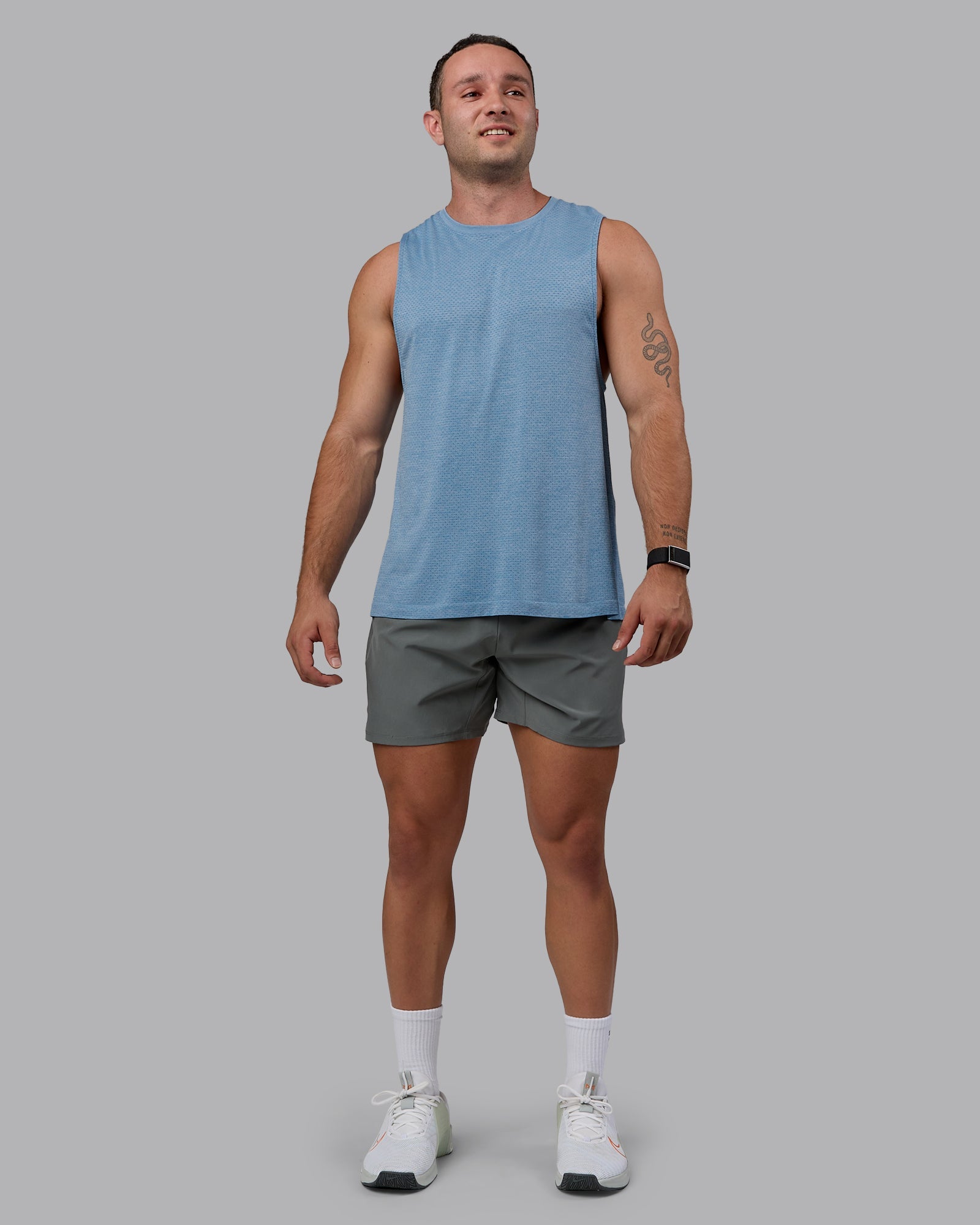 AeroFLX+ Seamless Muscle Tank for Women - Breathable Workout Top in Elemental Blue & Ice Blue - Perfect for Yoga, Gym & Running