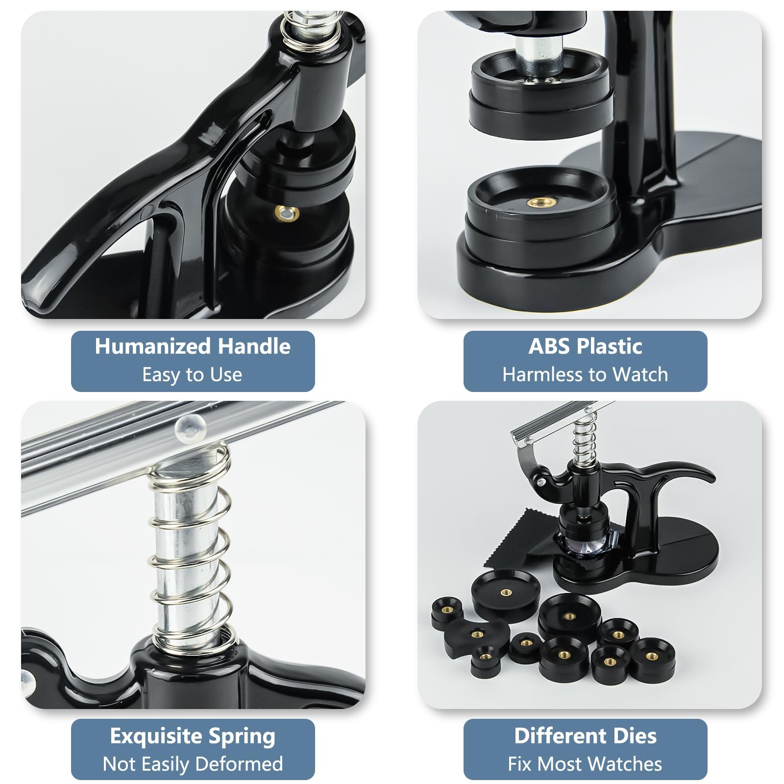 6 in 1 Professional Watch Repair Kit with Watch Press Tool & Battery Replacement - Includes Watch Back Remover, Case Opener & Adjustable Tools for DIY Watch Maintenance - Perfect for Watchmakers, Jewelers & Home Watch Repair Enthusiasts