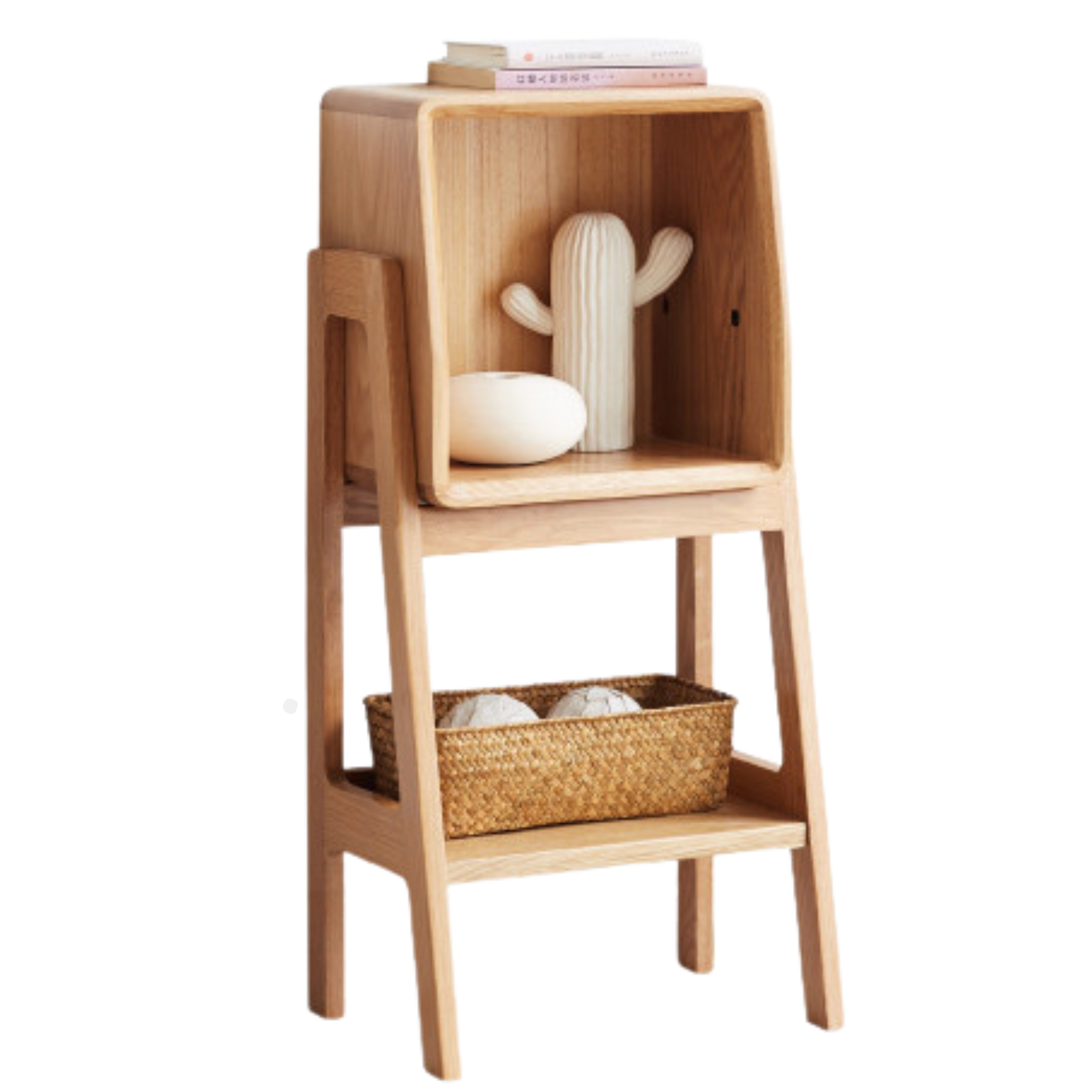 Solid Oak Wood Side Cabinet with Storage - Modern Living Room & Bedroom Furniture for Home Organization & Decor