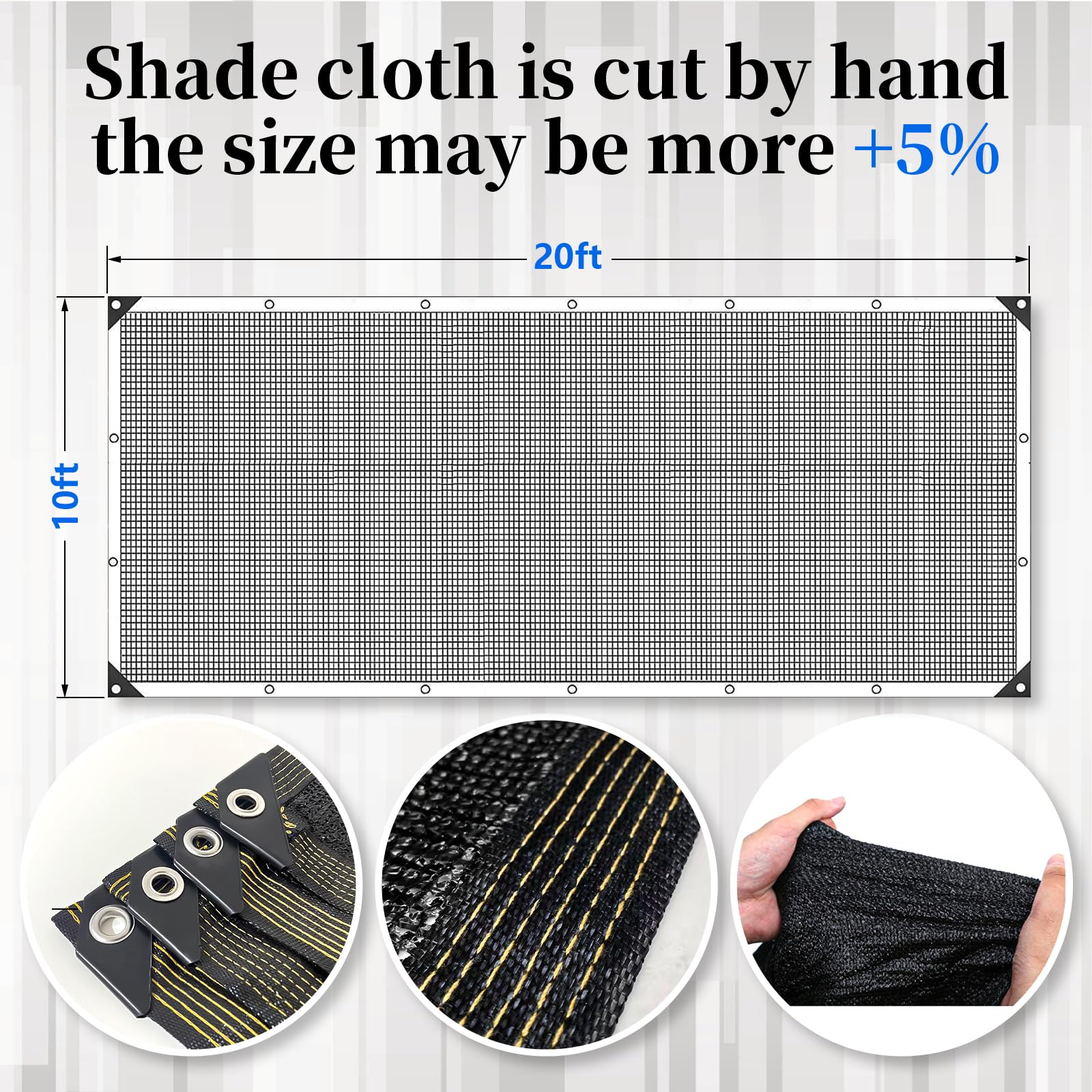 70% Black Shade Cloth 10x20FT - UV Resistant Garden Sun Shade Net with Reinforced Grommets - Durable Mesh Tarp for Greenhouse, Plants, Chicken Coop, Pergola & Canopy - Perfect for Outdoor Sun Protection & Temperature Control (10ft x 20ft)
