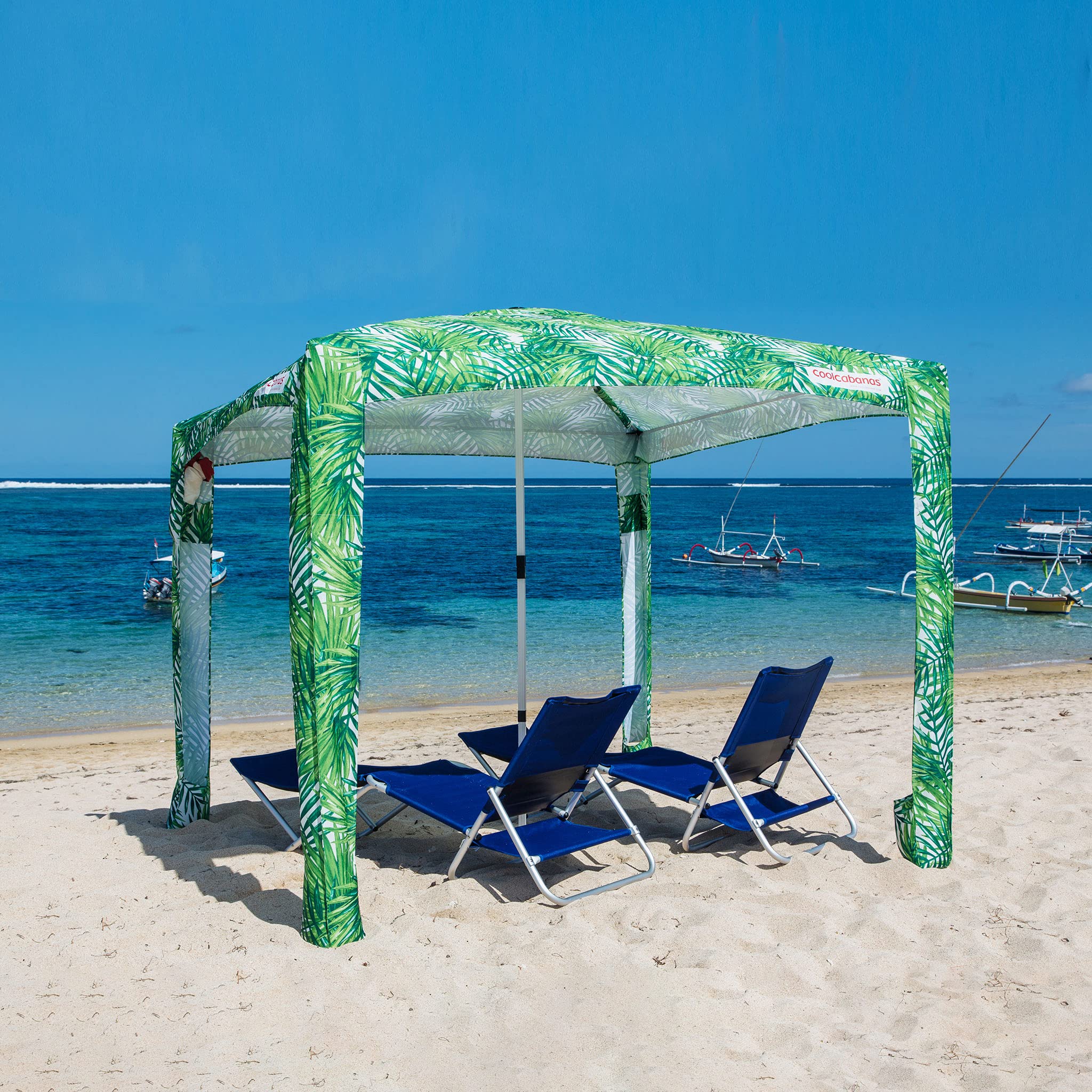 COOLCABANAS - Original CoolCabana 5 Beach Cabana Sun Shade Shelter Tent (6'6