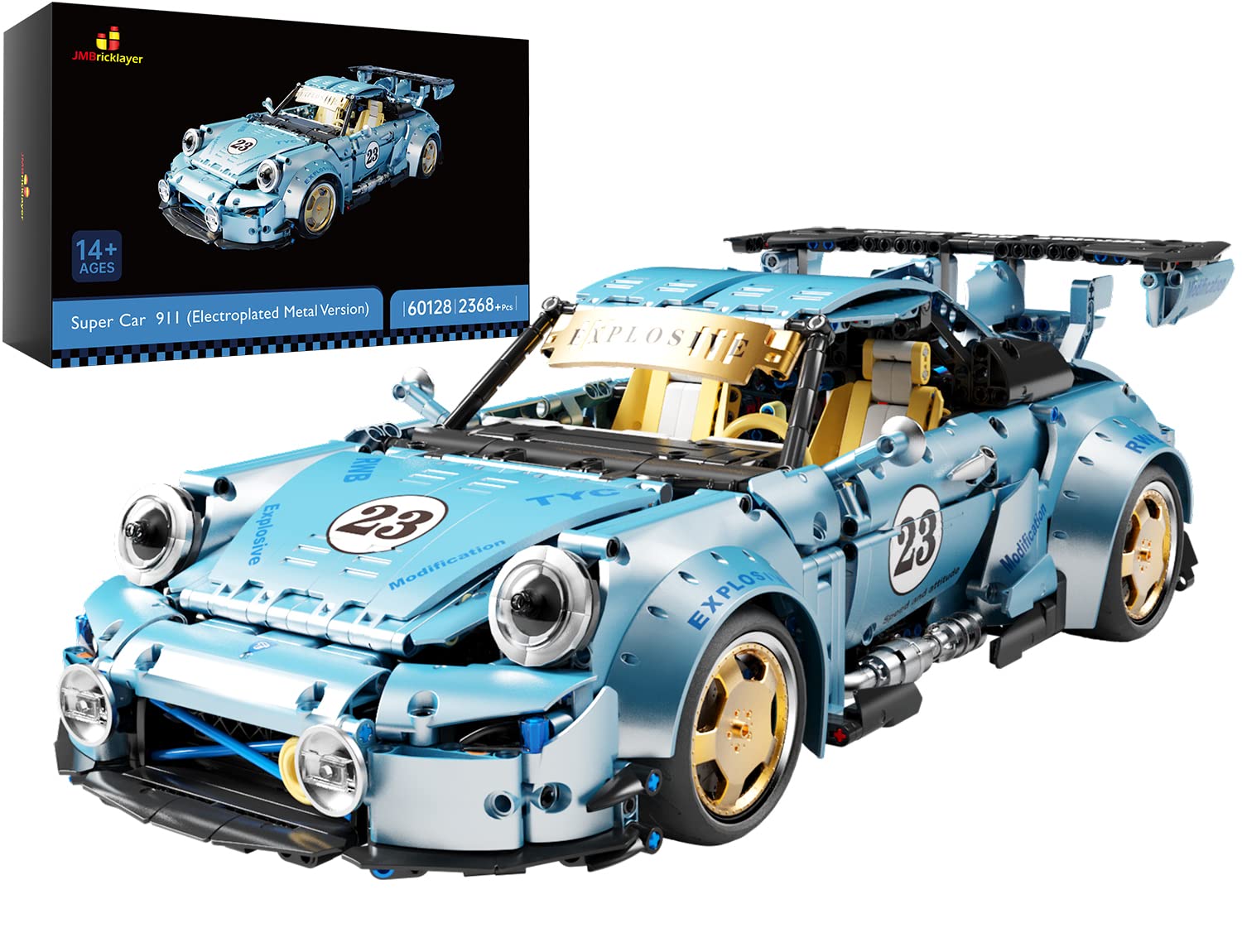 JMBricklayer Technic 60128 Building Blocks Kit - Advanced Construction Car Model for Adults & Teens (Ages 10-16) | Super Sports Car Toy for Boys | Perfect STEM Gift for Car Enthusiasts & Collectors | Great for Display, DIY Projects & Creative Play