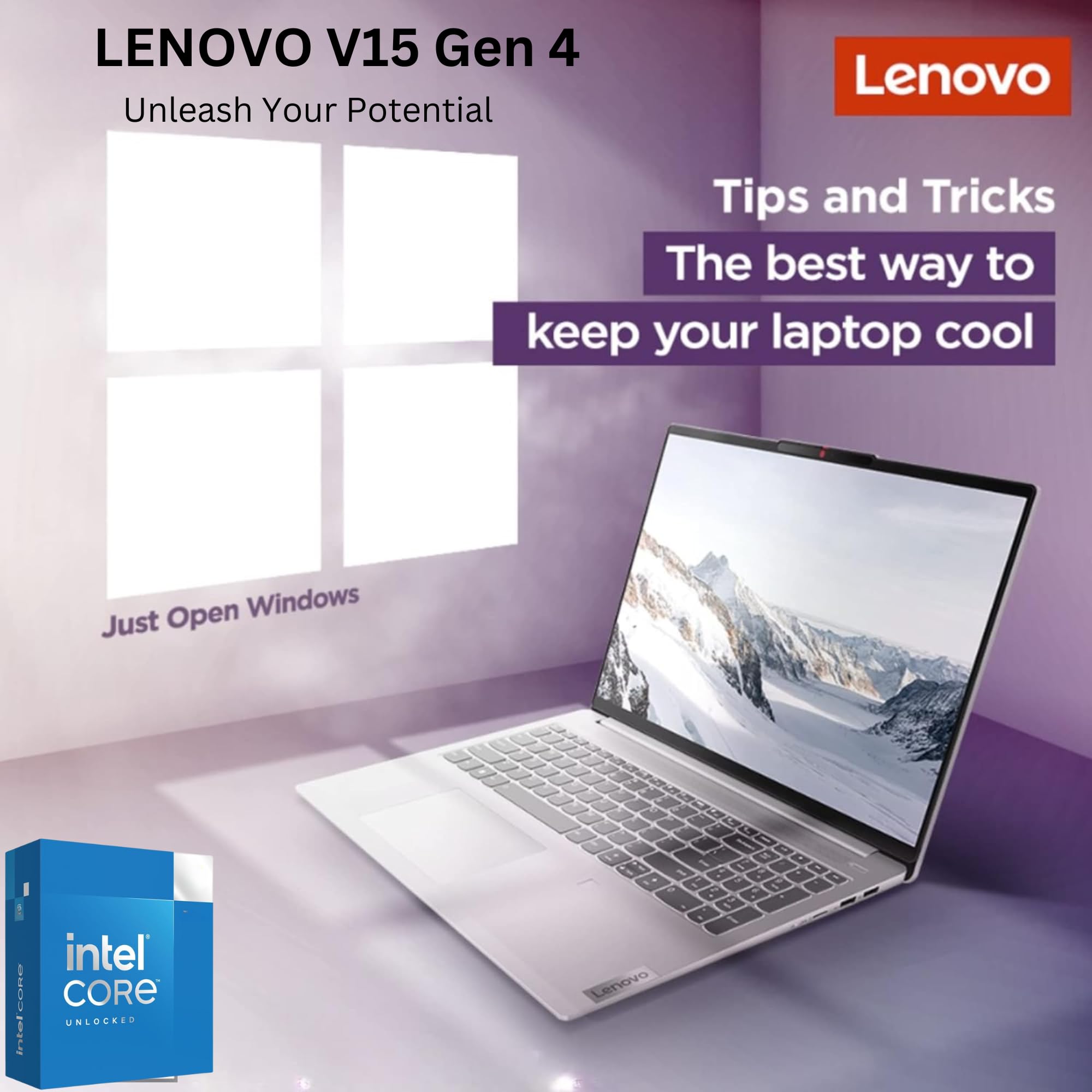 Lenovo V15 Gen-4 Business Laptop - 16GB RAM, 1TB SSD, Intel Quad-Core i5 up to 3.3GHz, 15.6