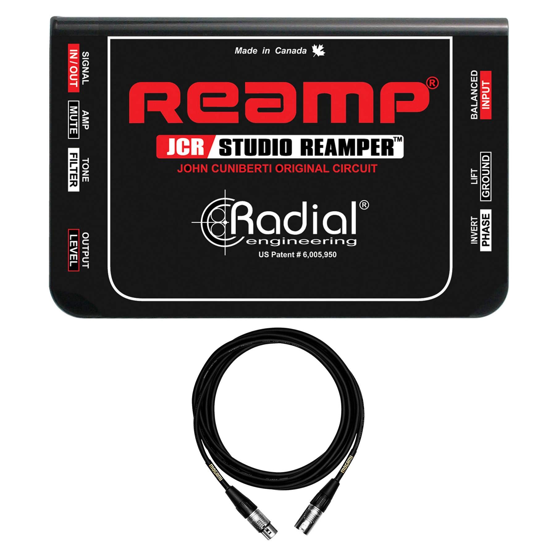 Radial Engineering JCR Bundle with Premium Mogami XLR Cables (2-Pack) - Professional Audio Recording & Live Sound Setup for Studios & Stages