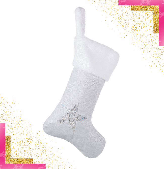 Rebel Mark Snowflake Stockings - Christmas Holiday Decorations for Fireplace, Tree, and Festive Home Decor