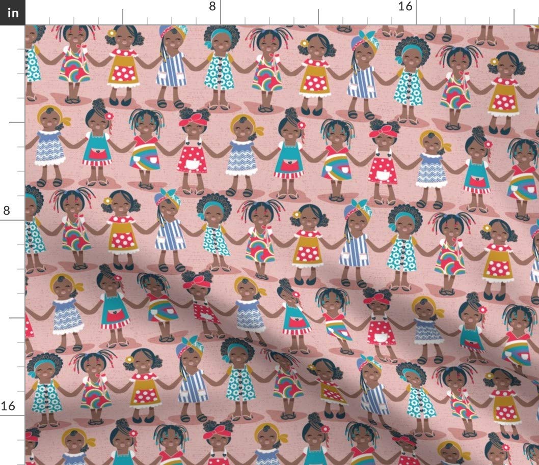 Small Scale Smile Pink African Print Cotton Fabric by Spoonflower - Fat Quarter for Sewing, Quilting, Apparel & Crafts - Perfect for Kids & Women's Clothing, Home Decor & DIY Projects