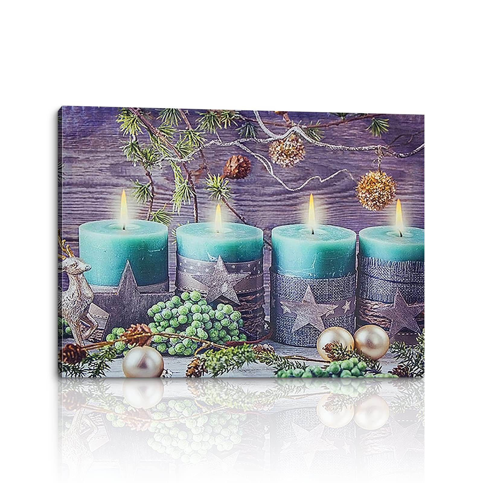 Snowman Christmas Canvas Wall Art - Family of Snowmen Winter Holiday Painting, Framed Merry Christmas Decor for Bedroom & Living Room | Perfect for Festive Home Decor & Holiday Gift Giving