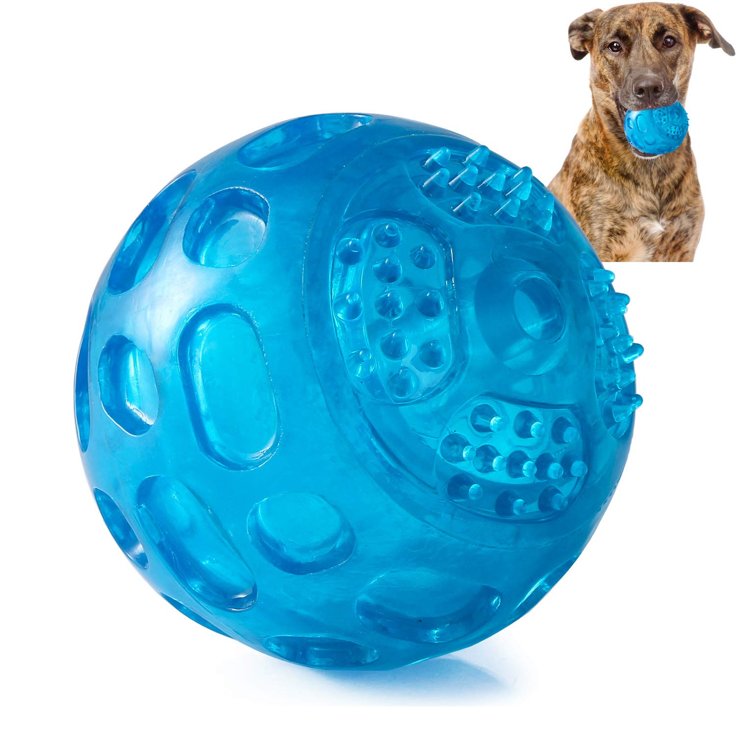 3.2 Inch Durable Rubber Squeaky Dog Ball - Indestructible Chew Toy for Aggressive Chewers - Perfect for Fetch, Training & Outdoor Play (Pack of 2)
