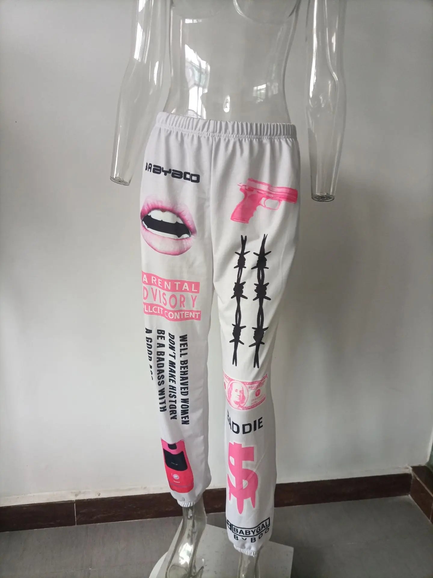 Women's Fashion Elastic Waist Printed Harem Pants - Casual Joggers & Sweatpants for Yoga, Lounge & Streetwear | Comfortable Workout & Leisure Pants