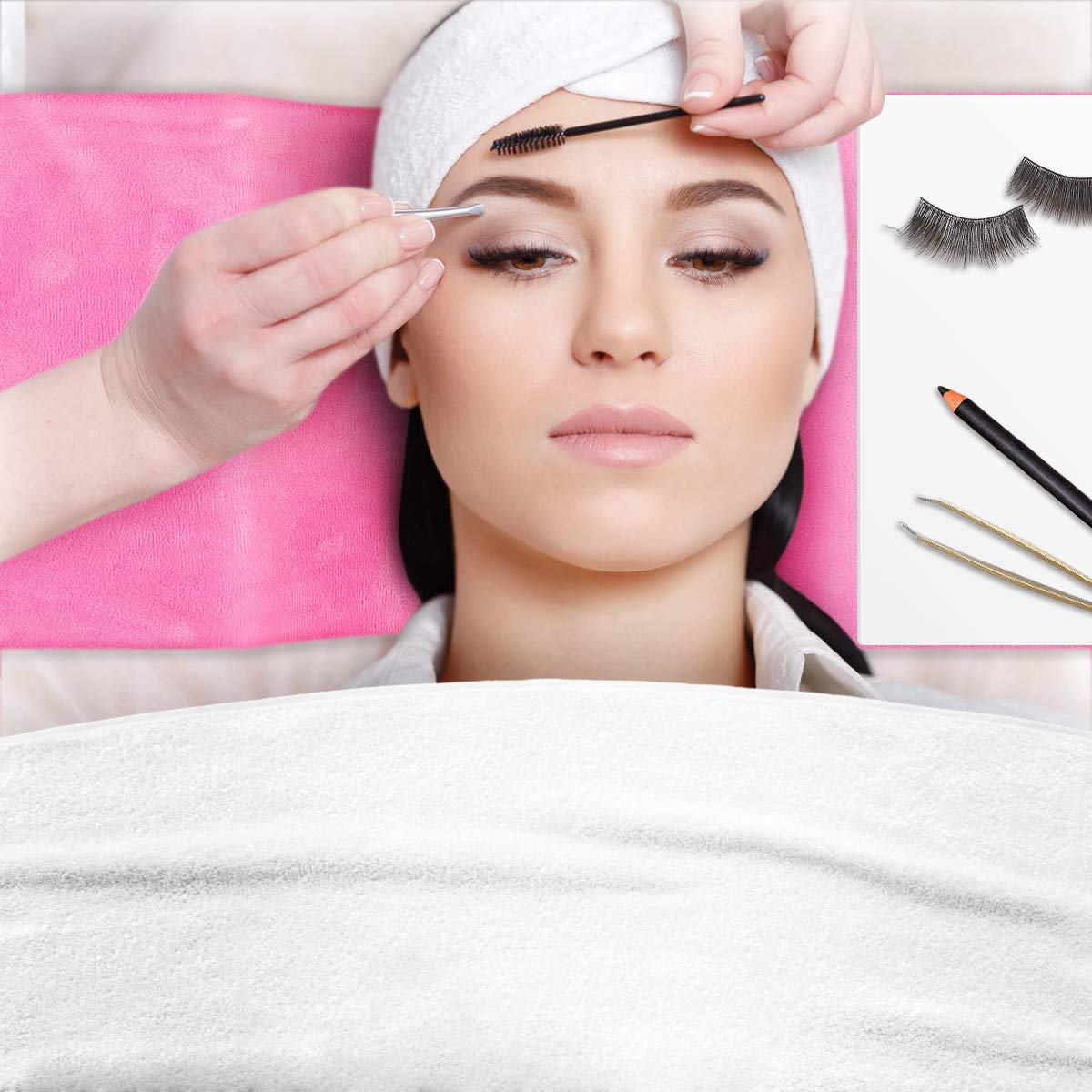 U-Shape Eyelash Extension Pillow with Neck Support - Pink Waterproof Beauty Salon Pillow for Lash Technicians & Clients - Perfect for Eyelash Extensions, Microblading & Spa Treatments