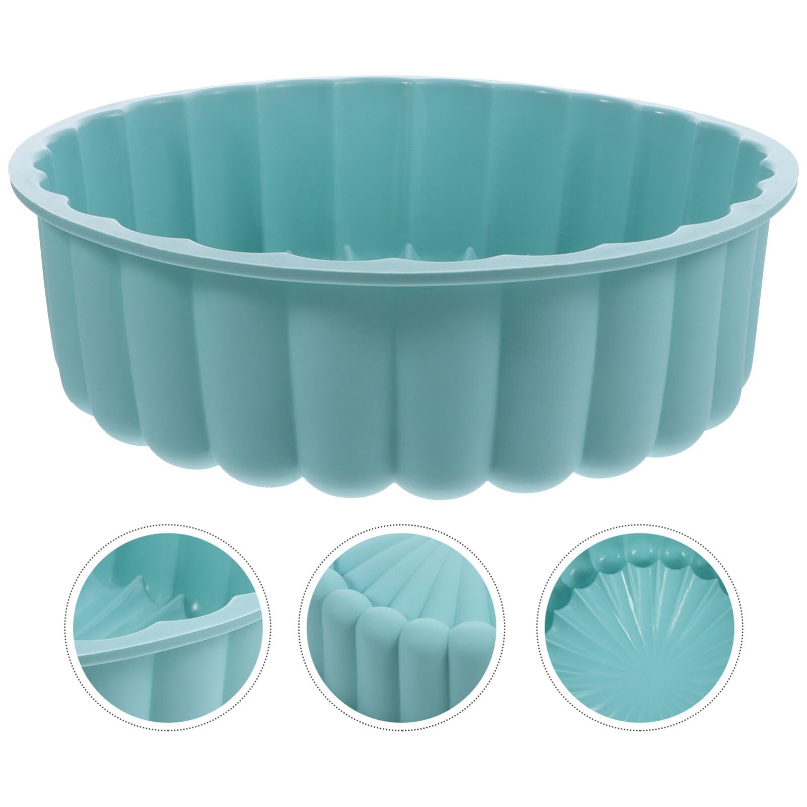 Premium Food-Grade Silicone Round Cake Pan (Sky Blue) - Non-Stick Baking Mold for Cakes, Bread, Desserts & Ice Cream | Perfect for Home Baking, Party Treats & Professional Kitchen Use