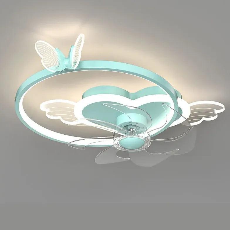 Modern Transparent Cloud LED Ceiling Fan with Light - Energy Efficient Smart Fan for Bedroom, Living Room & Office