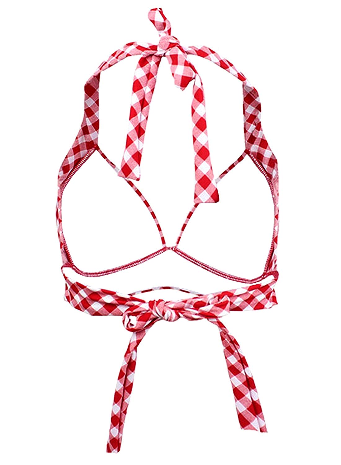 Vintage 50s Halter Neck Tie Knot Back Bikini Top for Women - Soft Molded Padding Swimwear, Bathing Suit Tops Only | Perfect for Beach, Pool & Summer Vacations
