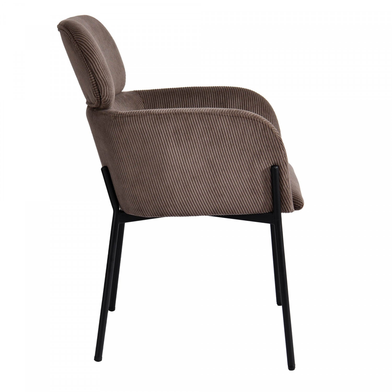Celon Dining Chair - Corduroy Brown Upholstered Seat, Modern Kitchen & Dining Room Furniture for Home & Restaurant Use