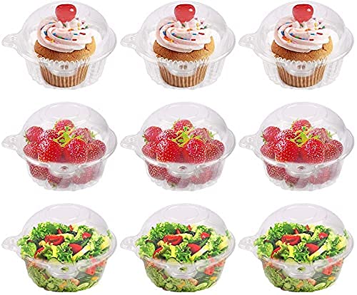 Clear Plastic Cupcake Holders 400pcs with Lids for Baking & Parties
