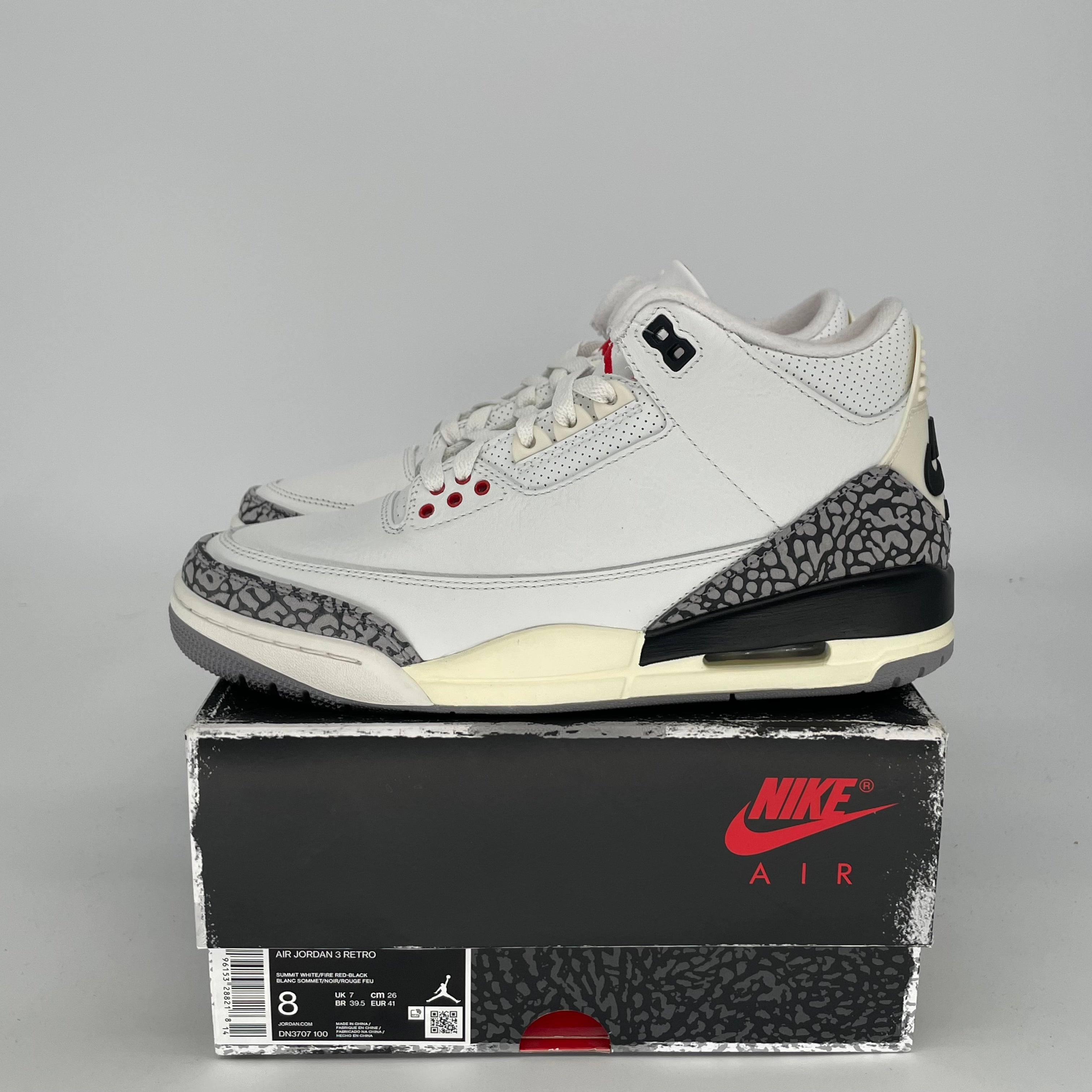 Original Air Jordan 3 White Cement Reimagined Retro Sneakers - Size 8/9.5W (DN3707-100) - Authentic Basketball Shoes for Men & Women - Perfect for Sports, Streetwear & Sneaker Collection
