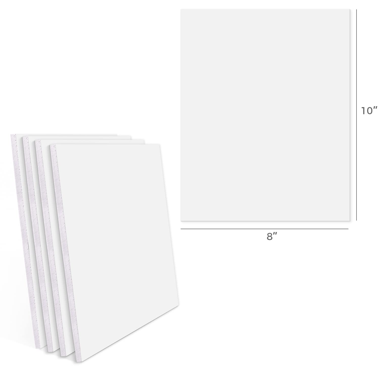 10-Pack White Foam Boards 8x10 Inches, 1/8