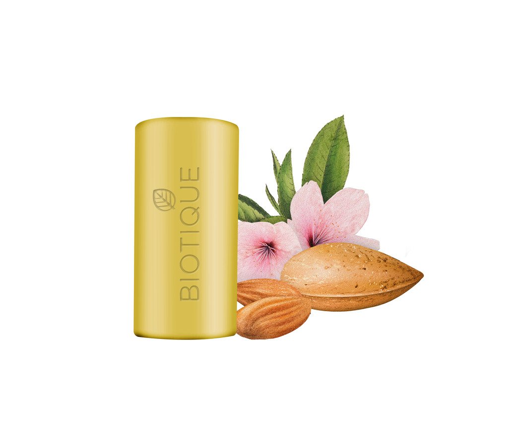 Biotique Almond Oil Nourishing Bathing Bar - Ayurvedic Organic Soap for All Skin Types | Maintains Skin's Natural pH | 100% Botanical Extracts | 150g | Perfect for Daily Skincare & Spa Relaxation at Home