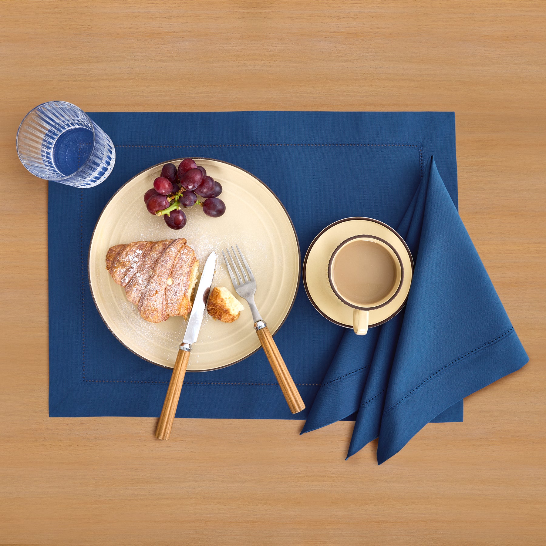 Premium Cotton Linen Hemstitch Napkins Set - 100% Natural Fabric Dinner Napkins for Formal Dining, Wedding, and Special Occasions - Elegant Table Decor for Restaurants and Home Entertaining