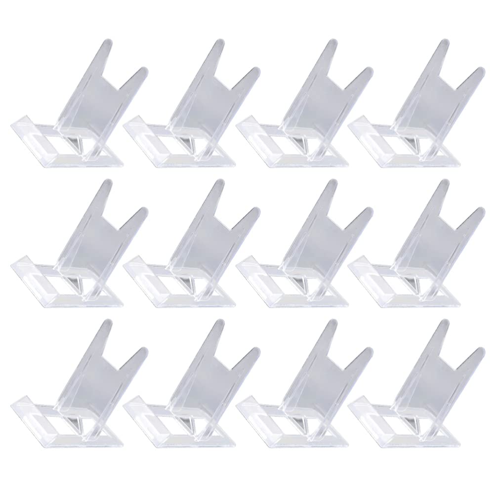 20pcs Clear Plastic Business Card Holder Display Stand - Multipurpose Phone Stand for Car, Shelf & Photo Frame - Perfect for Office, Retail & Home Organization