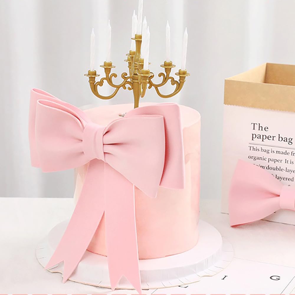 Large Pink Bow Cake Topper for Women - EVA Foam Bowknot Decoration for Birthday, Wedding, Baby Shower & Princess Cakes - Party Supplies & Cake Decorating Kit