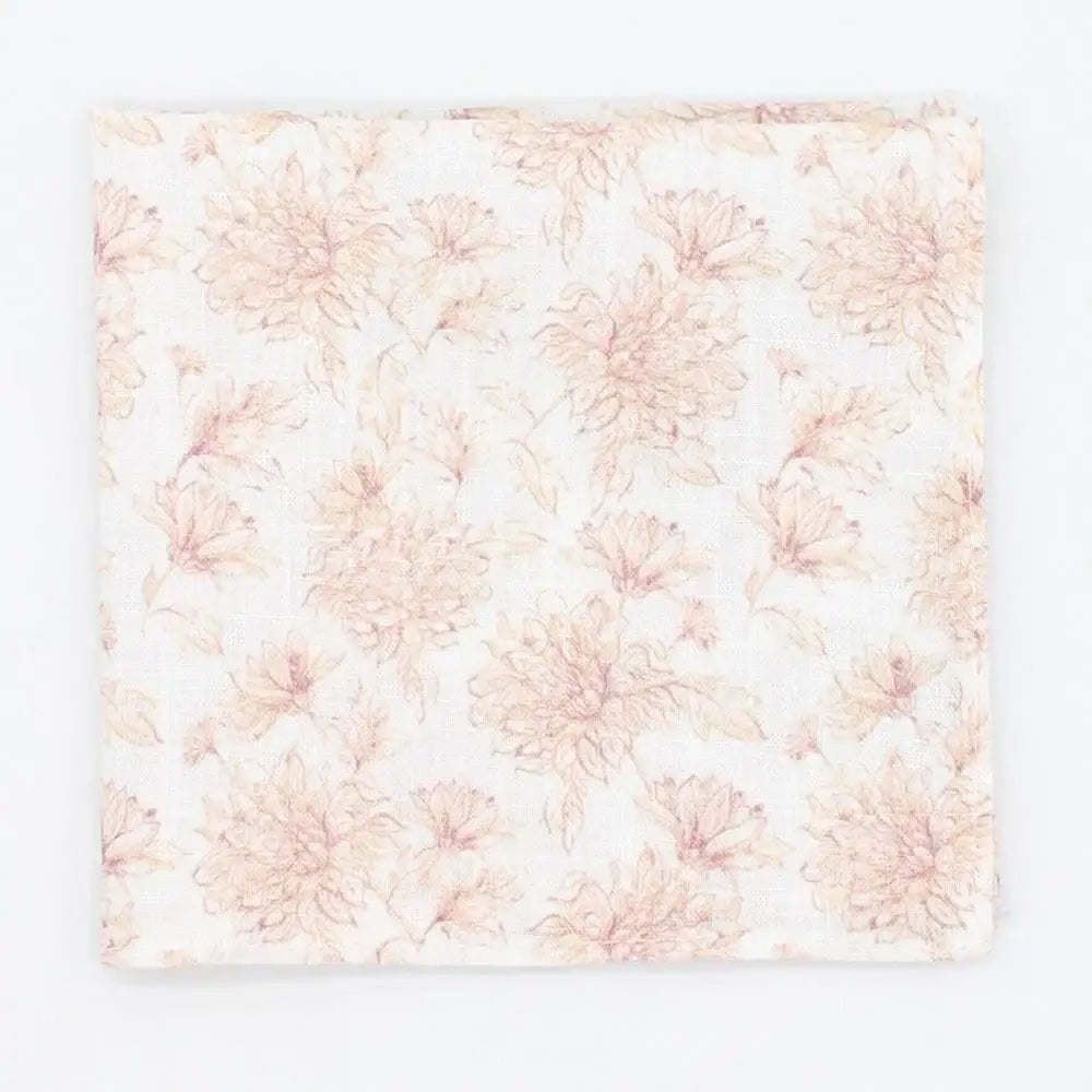 L.A. Smith Brown Linen Floral Tie and Pocket Square Set for Men - Elegant Wedding, Prom & Formal Occasion Accessories