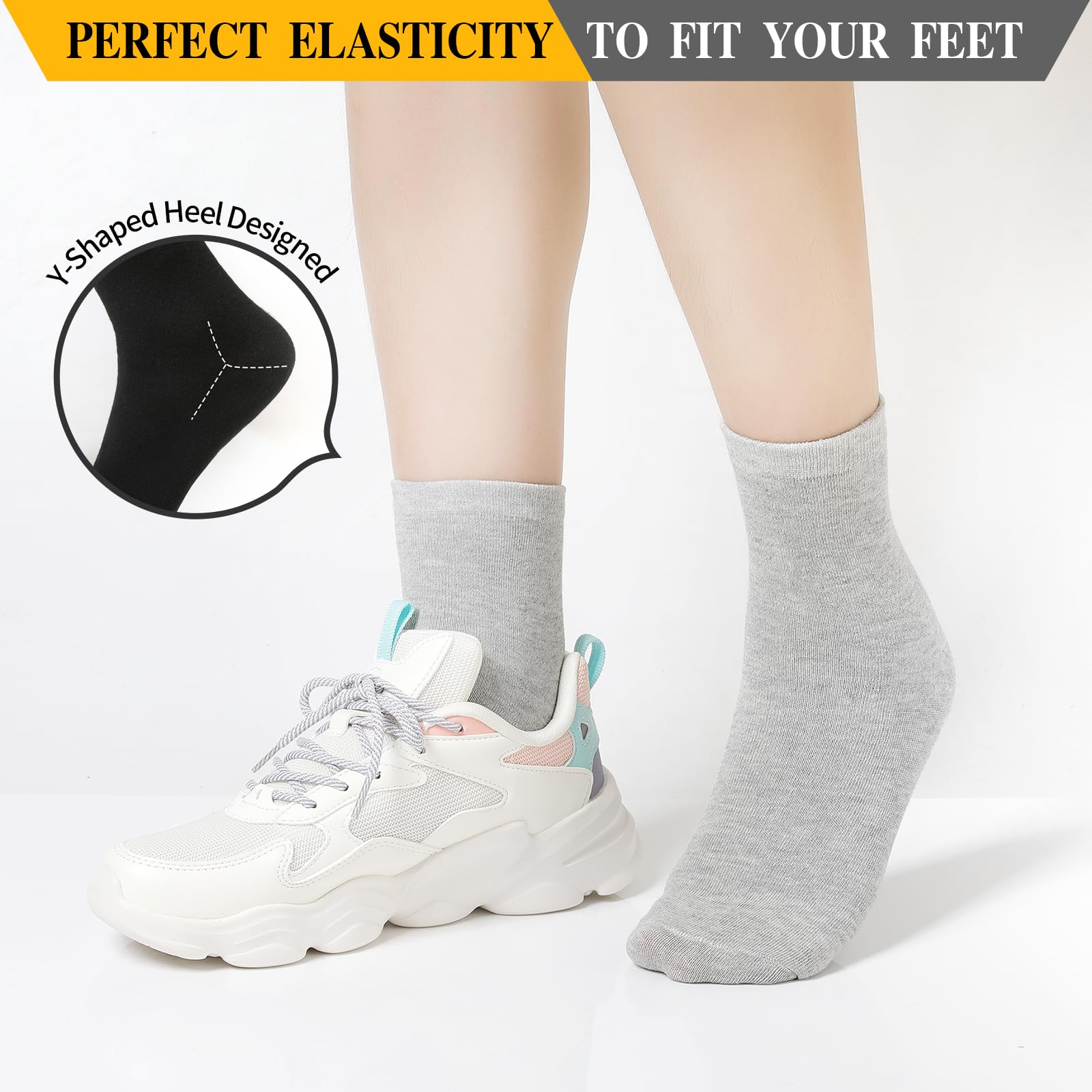 300 Pairs Bulk Pack Men's Quarter Ankle Socks - Moisture Wicking Athletic Casual Sports Socks for Men & Women - Perfect for Gym, Running, Hiking & Daily Wear