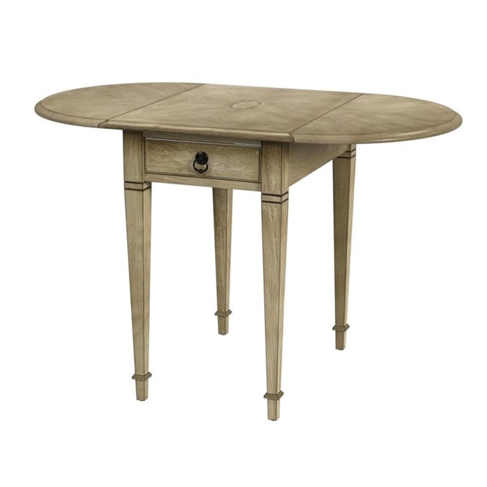 Butler Specialty Glenview Beige Pembroke Side Table - Vintage Nightstand for Bedroom, Living Room & Office - Compact End Table with Storage Shelf