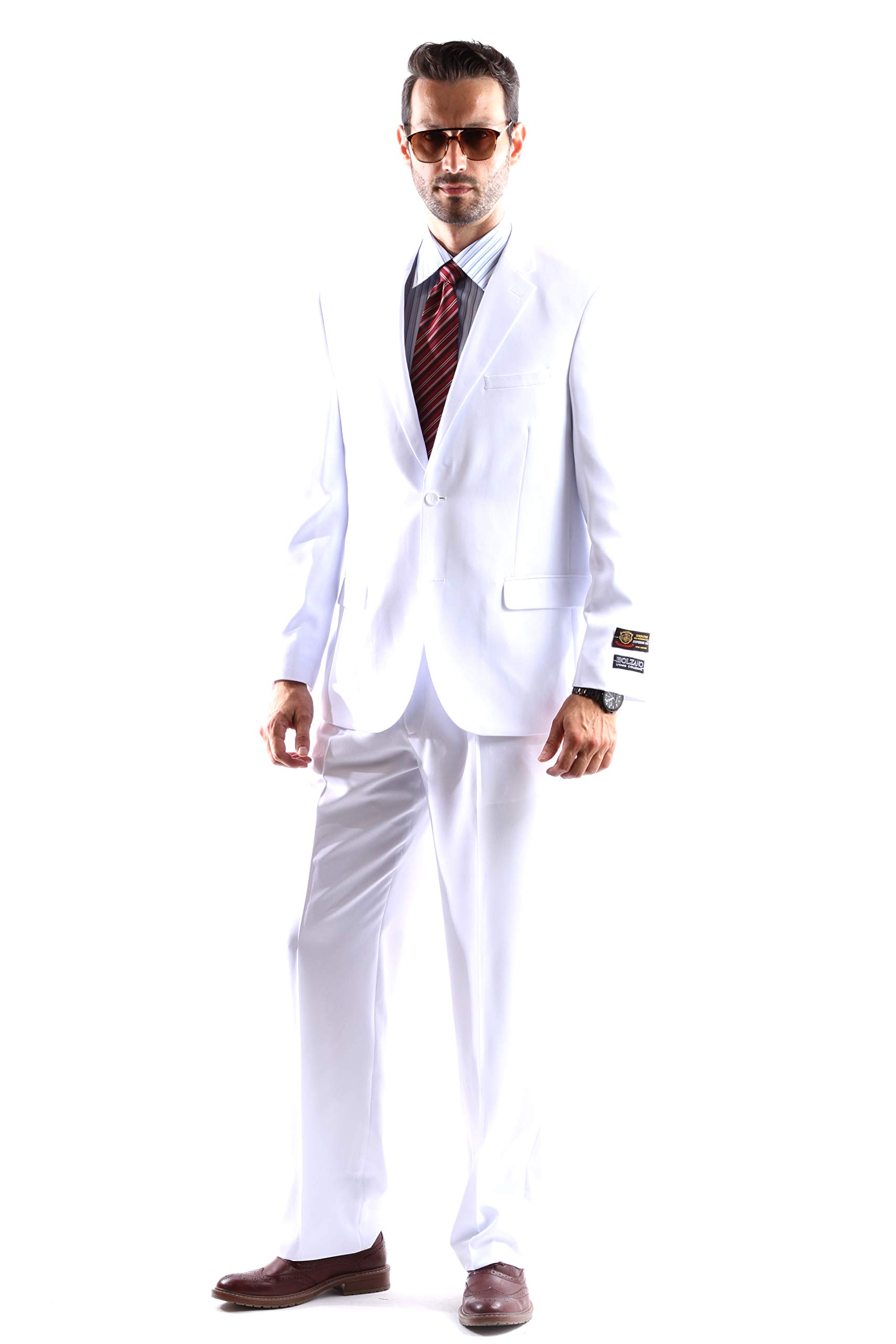 Premium Men's Single Breasted 2-Button Business Suit - Formal Office Wear, Wedding & Special Occasion Attire