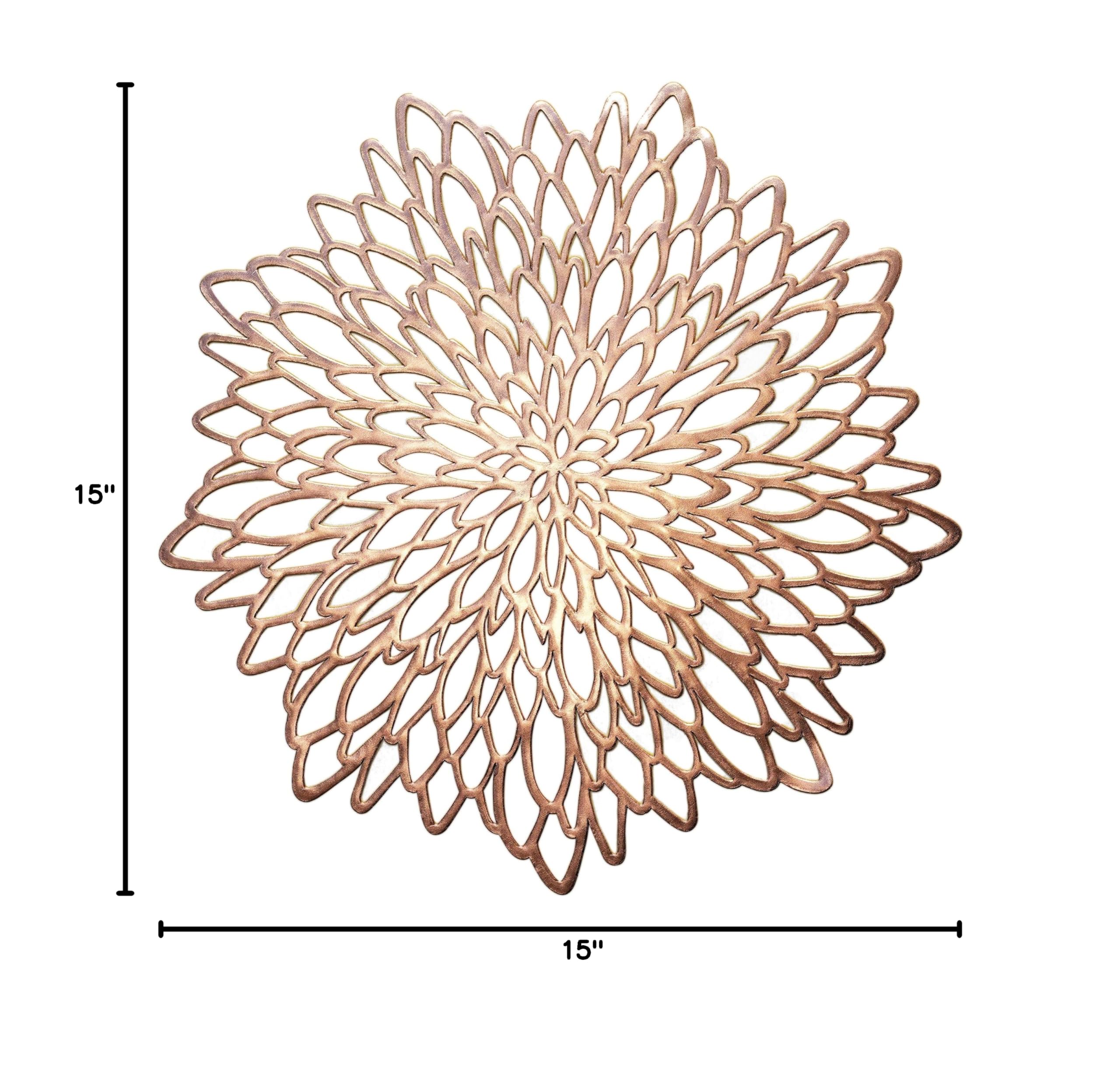 40-Pack Metallic Pressed Vinyl Placemats for Weddings & Events - Elegant Rose Gold Leaf Design - Perfect for Dining Tables, Party Decor & Centerpiece Accents