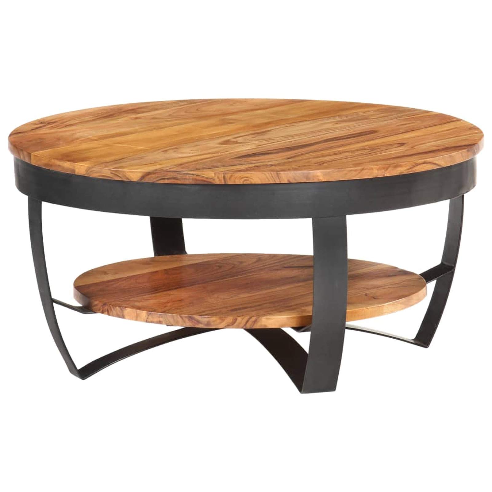 Industrial Coffee Table with Shelf - 25.6