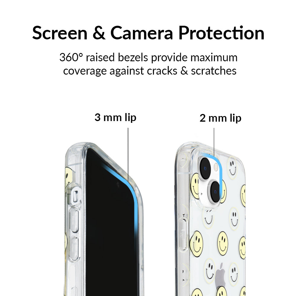 Smiley Face Clear iPhone Case - Cute & Protective Phone Cover for iPhone 13/12/11/Pro/Max - Perfect for Everyday Use, School, Work & Travel