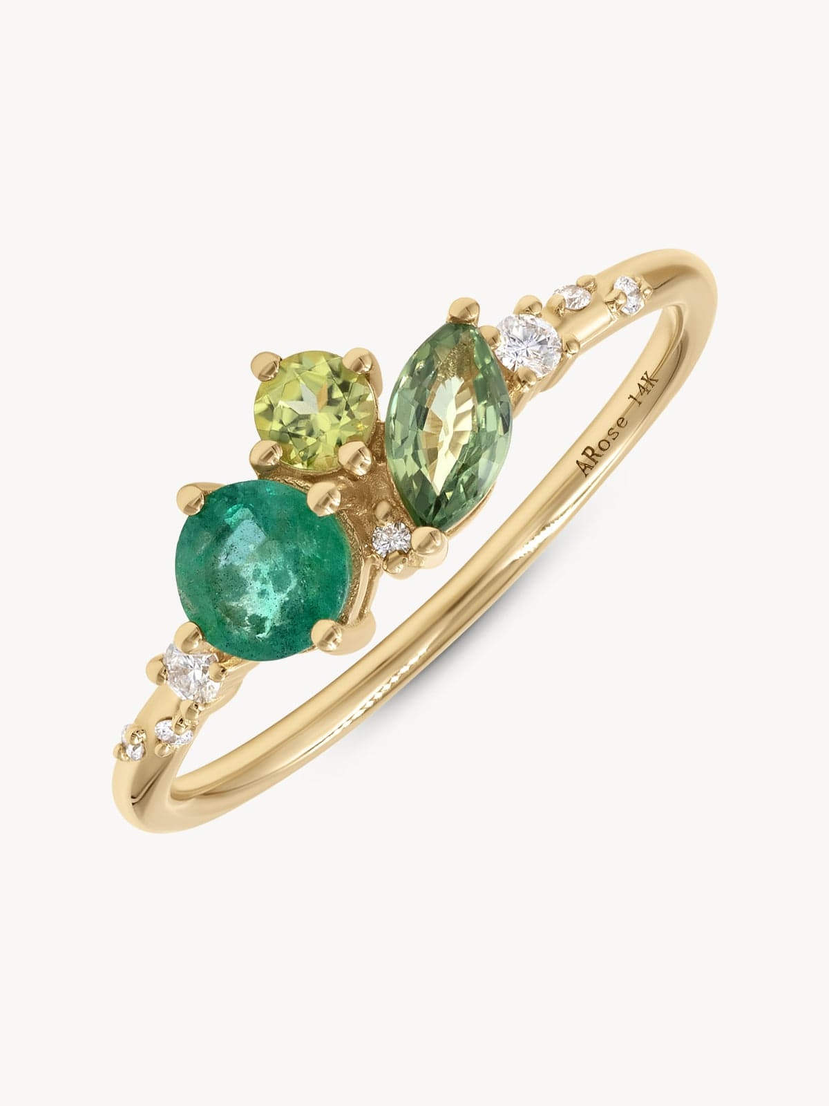 Green Ocean Starry Cluster Ring - Elegant Blue Gemstone Jewelry for Women, Perfect for Parties, Weddings & Date Nights